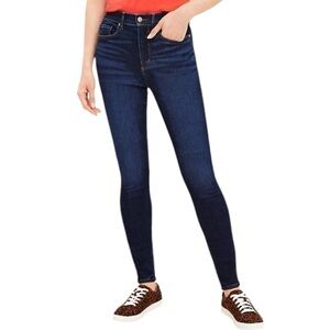 LOFT Mid-Rise Sculpt Jeggings / Super Skinny Jeans in Dark Wash